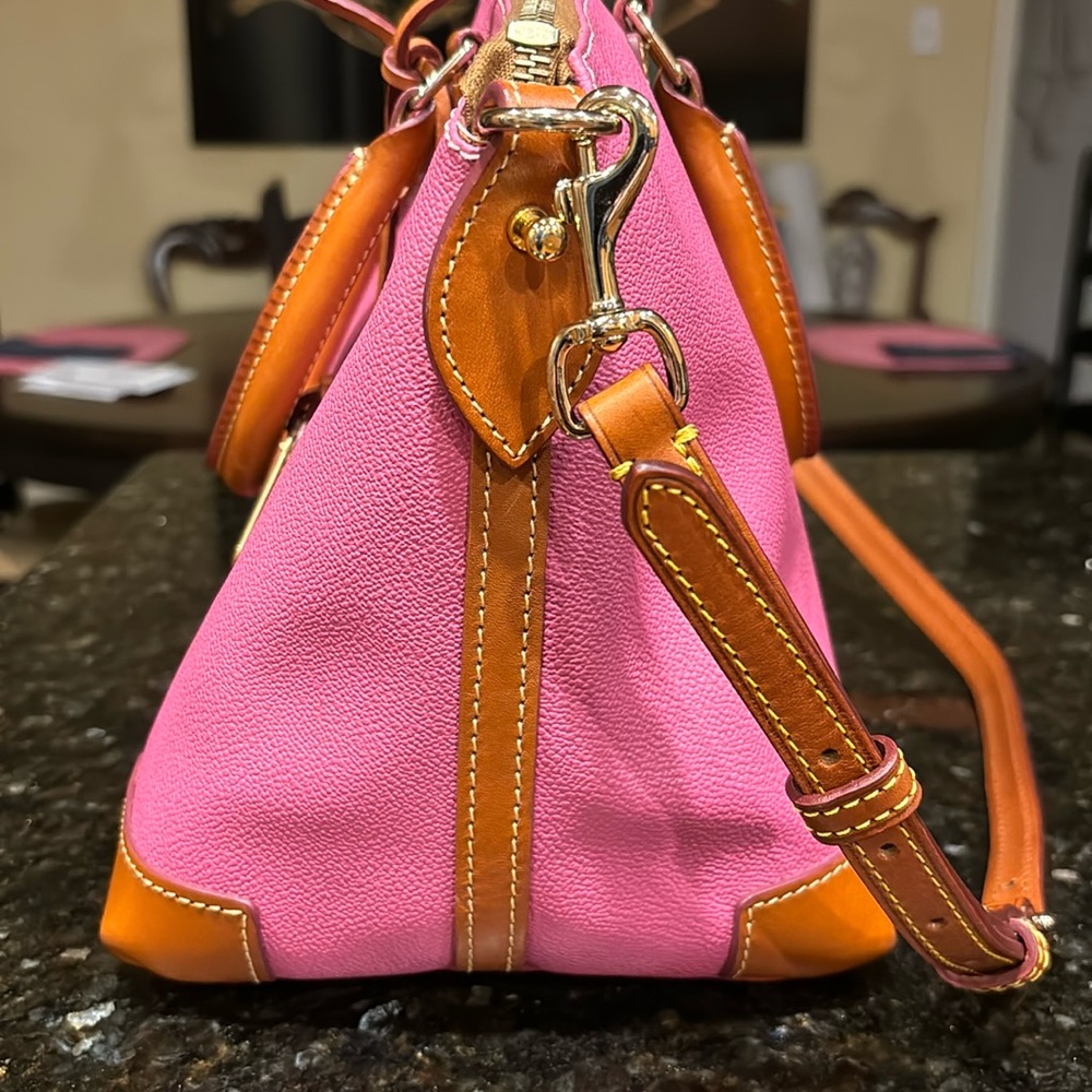Dooney & Bourke Pink and Tan Satchel - Picture 6 of 16